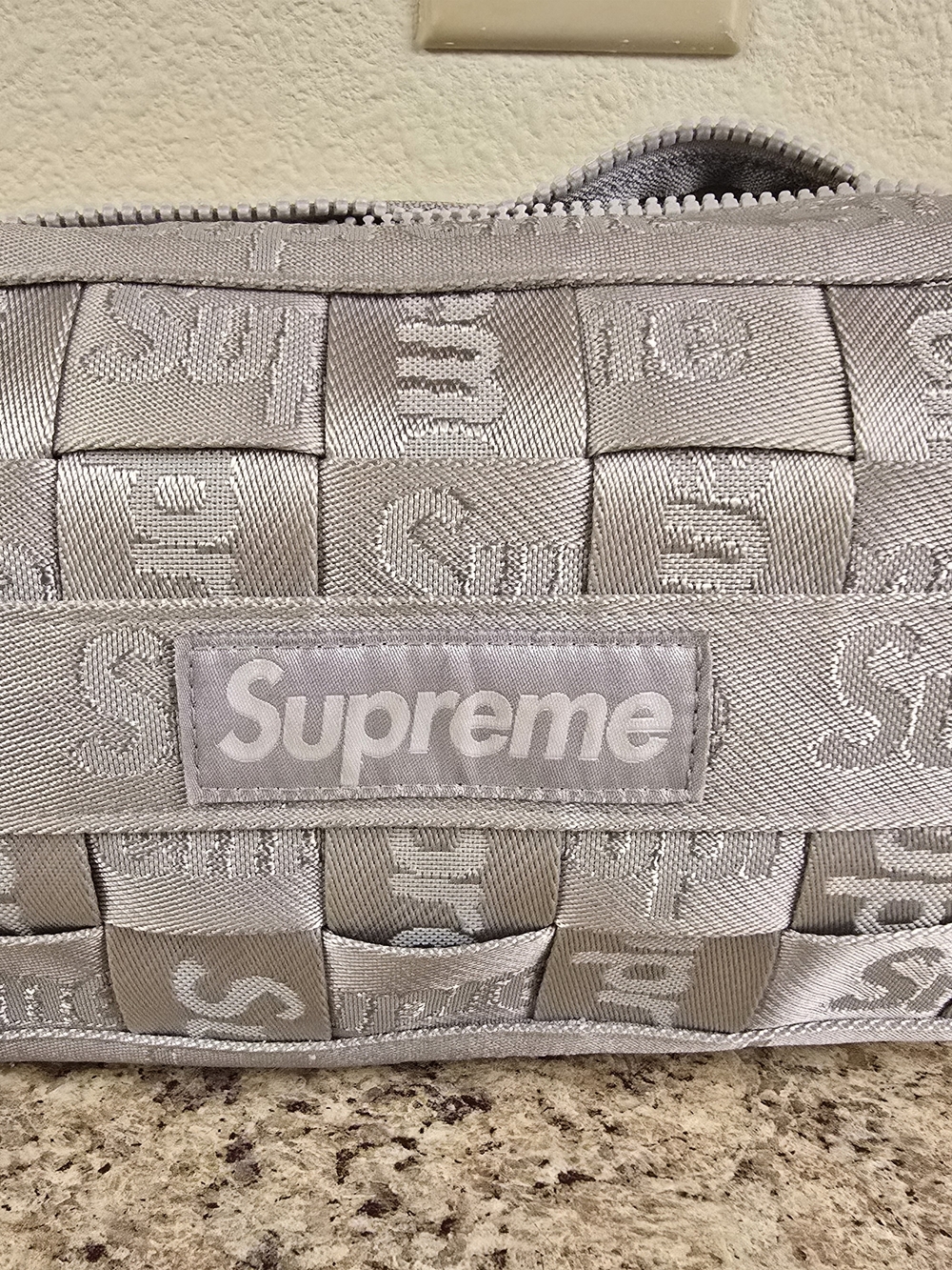 Supreme Silver Quilted Toiletry Bag - Picture 4 of 5